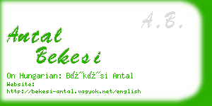 antal bekesi business card